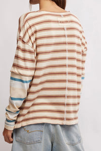 Nina Stripe Long Sleeve in Neutral Combo