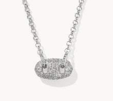 Load image into Gallery viewer, Kendra Scott Bailey Silver Pave Pendant Necklace in White Crystal
