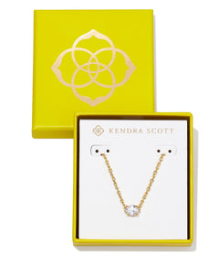 Kendra Scott Boxed Cailin Pendant Necklace in Gold & White CZ