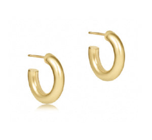 Round Gold 0.5” Post Hoop - 4mm - Smooth