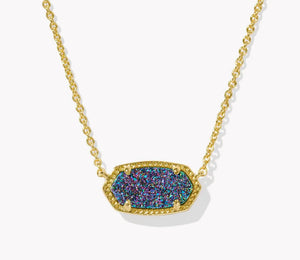 Kendra Scott Gold Elisa Necklace in Multi Drusy