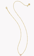 Load image into Gallery viewer, Kendra Scott Mini Ari Heart Gold Satellite Short Pendant Necklace in Bubblegum Pink Opal
