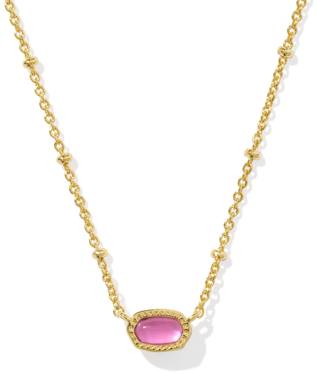 Kendra Scott Mini Elisa Gold Satellite Pendant Necklace in Azalea Illusion