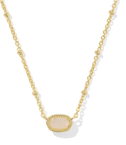 Kendra Scott Mini Elisa Gold Satellite Pendant Necklace in Iridescent Drusy