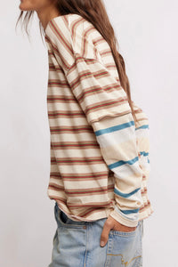 Nina Stripe Long Sleeve in Neutral Combo