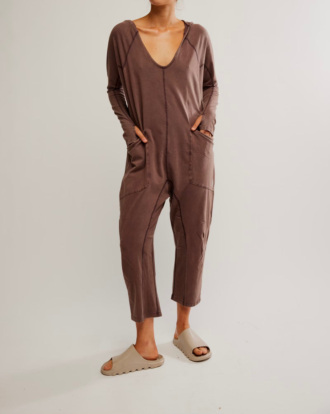 Hot Shot Long Sleeve Onesie in Dark Espresso