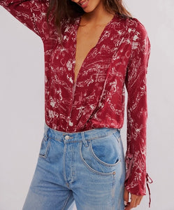 Everything’s Rosy Bodysuit in Western Print