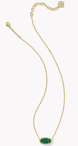 Kendra Scott Gold Elisa Necklace in Emerald Drusy