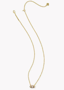 Kendra Scott Bailey Gold Pave Pendant Necklace in White Crystal