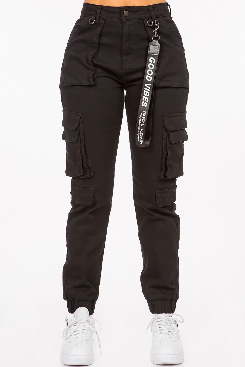 High Waist Cargo Joggers with Pockets