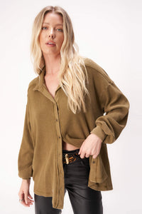 Miraya Long Sleeve Button Down Top