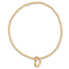 Load image into Gallery viewer, Classic Gold 2.5mm Bead Bracelet - Love Gold Charm
