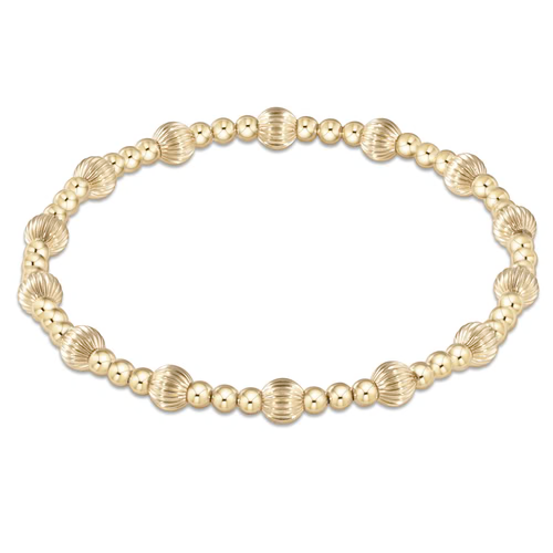 Dignity Sincerity Pattern 5mm Gold Bead Bracelet