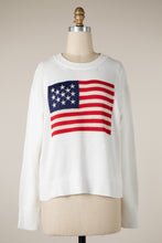 Load image into Gallery viewer, Stars &amp; Stripes Embroidered Sweater in Ivory
