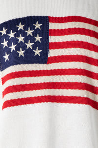 Stars & Stripes Embroidered Sweater in Ivory