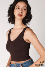 Load image into Gallery viewer, V-Neck Ribbed Crop Tank
