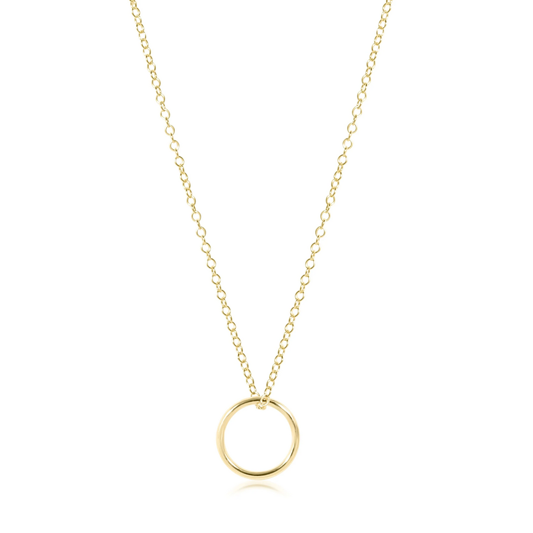 16” Necklace Gold - Halo Gold Charm