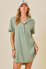 Load image into Gallery viewer, Short Sleeve Washed Denim Shirtdress
