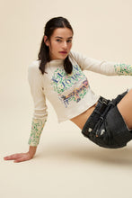 Load image into Gallery viewer, Elton John Floral Pointelle Long Sleeve Tee
