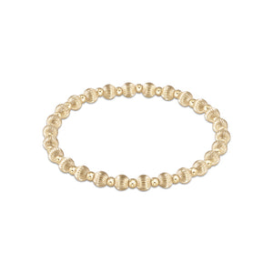 Dignity Grateful Pattern 5mm Gold Bead Bracelet