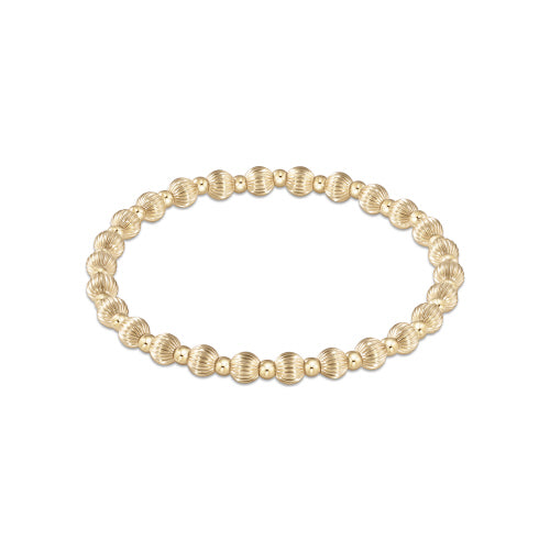 Dignity Grateful Pattern 5mm Gold Bead Bracelet