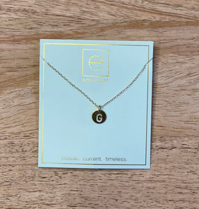 16” Initial Respect Small Gold Disc Necklace