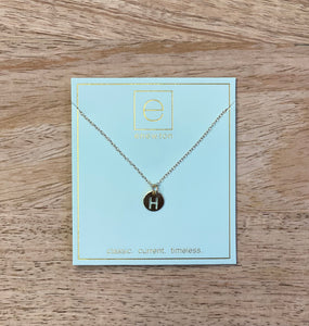 16” Initial Respect Small Gold Disc Necklace