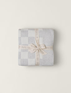 CozyChic Cotton Checkered Throw in Gray/Cream