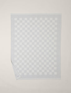 CozyChic Cotton Checkered Throw in Gray/Cream