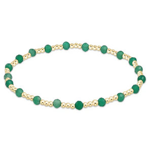 Gemstone Gold Sincerity Pattern Bracelet in Green Onyx - 3mm Extends