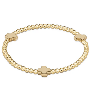 Signature Cross Gold Pattern 3mm Bracelet - Extends