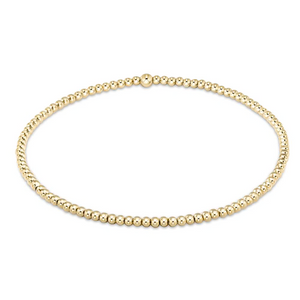 Classic Gold 2mm Bead Bracelet - Extends