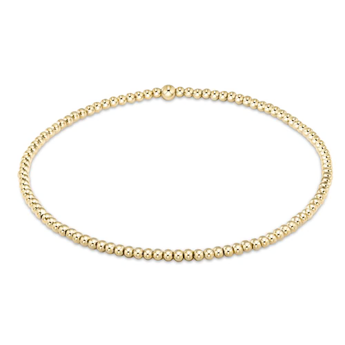 Classic Gold 2mm Bead Bracelet - Extends