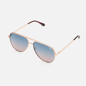 High Key Sunglasses in Rose Gold & Gold Lavender Lens