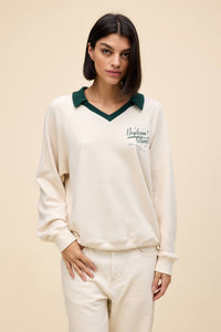 That’s Your Cue Polo Sweatshirt in Dirty White