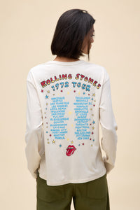 Rolling Stones 1972 L/S Crew in Dirty White