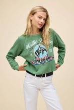 Load image into Gallery viewer, Willie Nelson 1980 Cowboy Raglan Thermal in Stone Green
