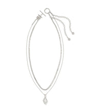 Load image into Gallery viewer, Kendra Scott Abbie Silver Pave Multi Strand Necklace in Ivory Mother of Pearl
